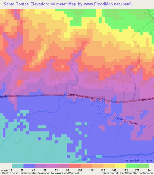 Santo Tomas,El Salvador Elevation Map
