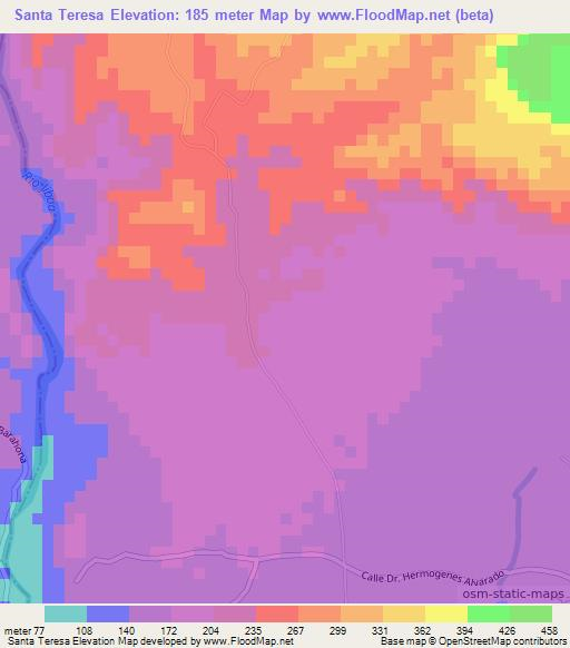 Santa Teresa,El Salvador Elevation Map