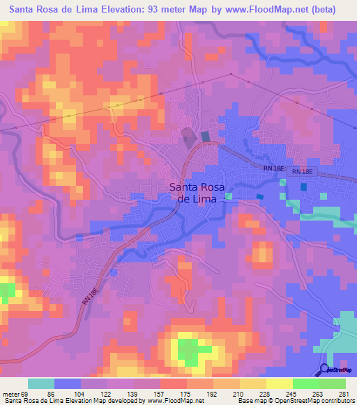 Santa Rosa de Lima,El Salvador Elevation Map