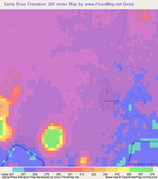 Santa Rosa,El Salvador Elevation Map