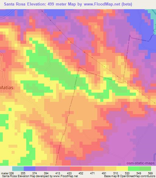 Santa Rosa,El Salvador Elevation Map