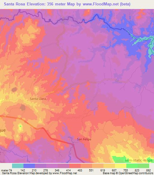Santa Rosa,El Salvador Elevation Map