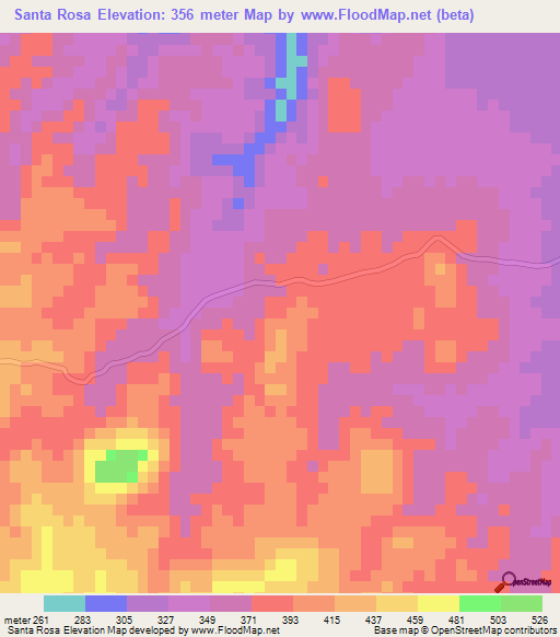 Santa Rosa,El Salvador Elevation Map