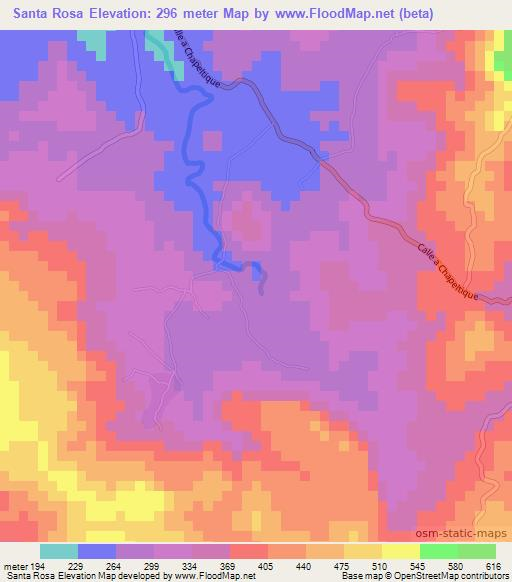 Santa Rosa,El Salvador Elevation Map