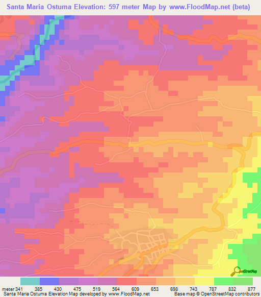 Santa Maria Ostuma,El Salvador Elevation Map