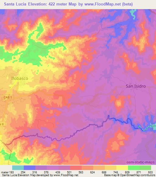 Santa Lucia,El Salvador Elevation Map