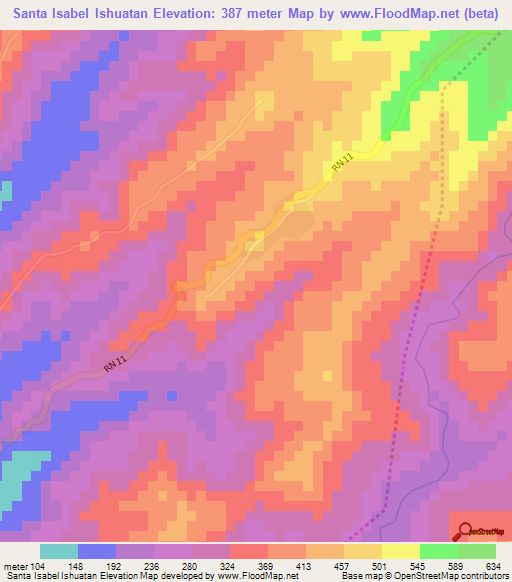 Santa Isabel Ishuatan,El Salvador Elevation Map
