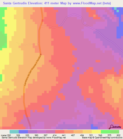 Santa Gertrudis,El Salvador Elevation Map