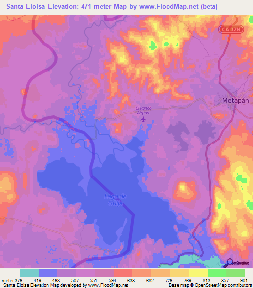 Santa Eloisa,El Salvador Elevation Map
