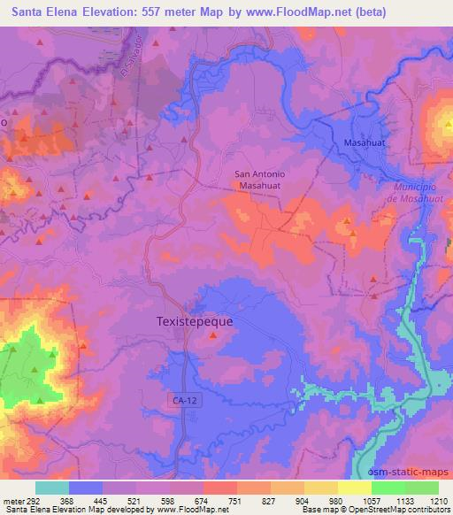 Santa Elena,El Salvador Elevation Map