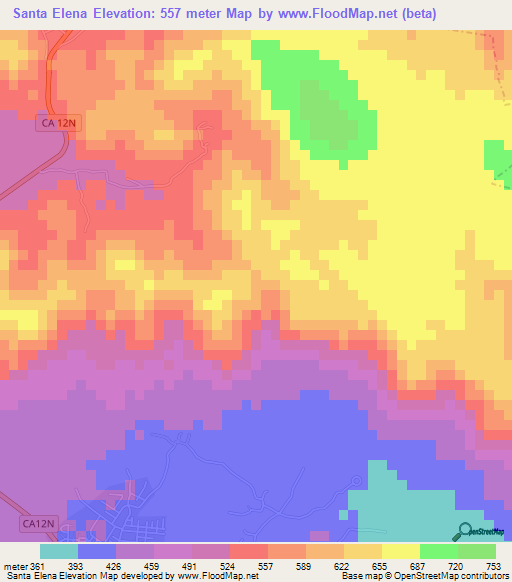 Santa Elena,El Salvador Elevation Map