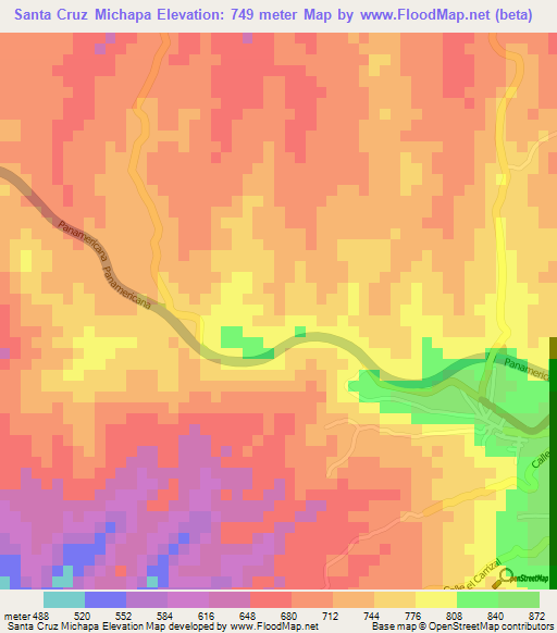 Santa Cruz Michapa,El Salvador Elevation Map