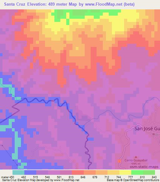 Santa Cruz,El Salvador Elevation Map