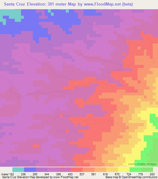 Santa Cruz,El Salvador Elevation Map