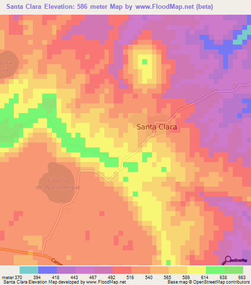 Santa Clara,El Salvador Elevation Map