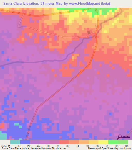 Santa Clara,El Salvador Elevation Map