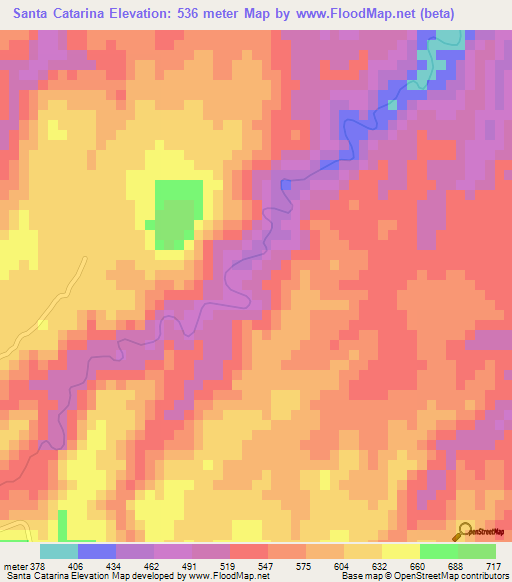 Santa Catarina,El Salvador Elevation Map