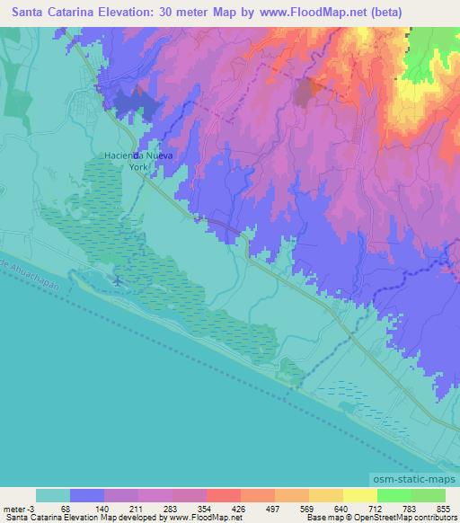 Santa Catarina,El Salvador Elevation Map