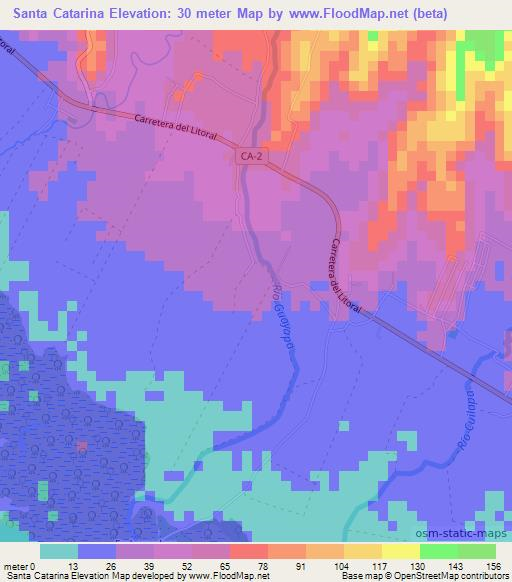 Santa Catarina,El Salvador Elevation Map