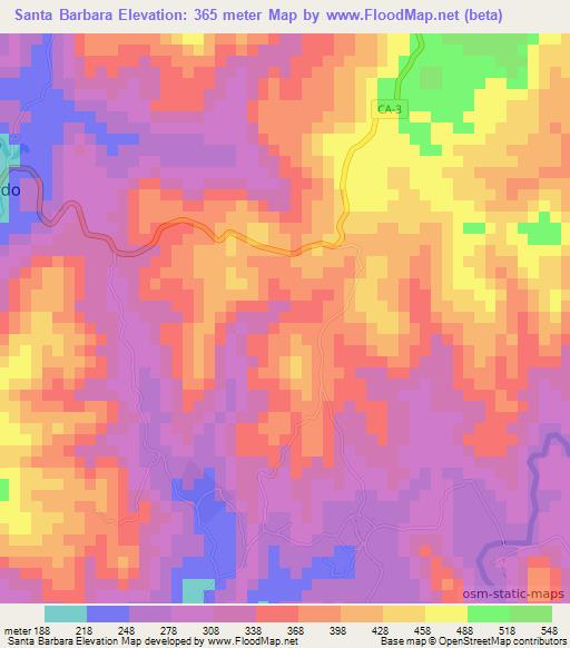 Santa Barbara,El Salvador Elevation Map