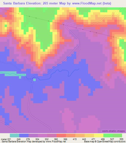 Santa Barbara,El Salvador Elevation Map