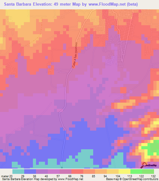 Santa Barbara,El Salvador Elevation Map