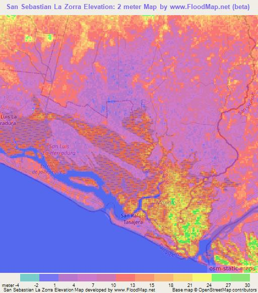 San Sebastian La Zorra,El Salvador Elevation Map