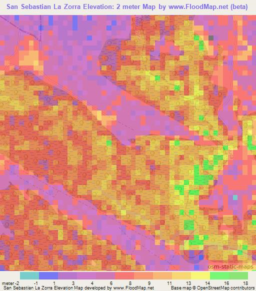 San Sebastian La Zorra,El Salvador Elevation Map