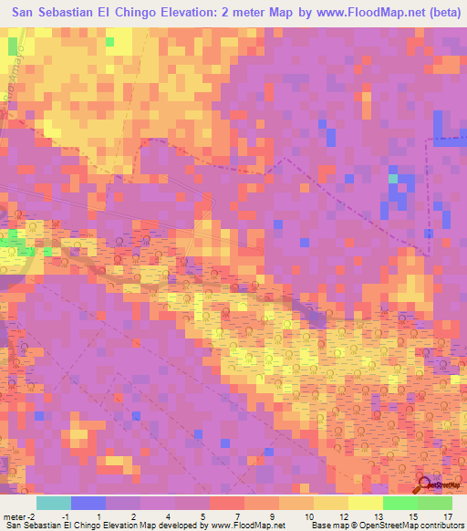 San Sebastian El Chingo,El Salvador Elevation Map