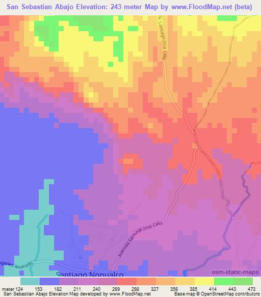 San Sebastian Abajo,El Salvador Elevation Map