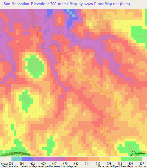 San Sebastian,El Salvador Elevation Map