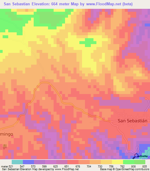 San Sebastian,El Salvador Elevation Map