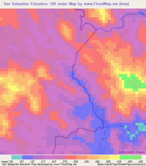 San Sebastian,El Salvador Elevation Map