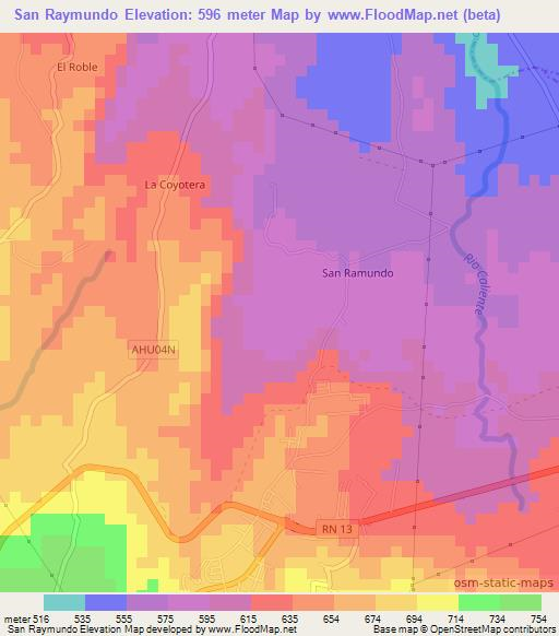 San Raymundo,El Salvador Elevation Map