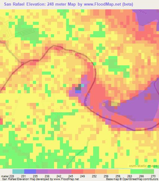 San Rafael,El Salvador Elevation Map