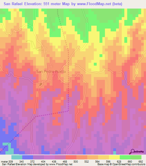 San Rafael,El Salvador Elevation Map
