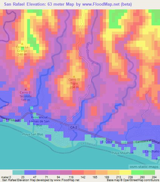 San Rafael,El Salvador Elevation Map