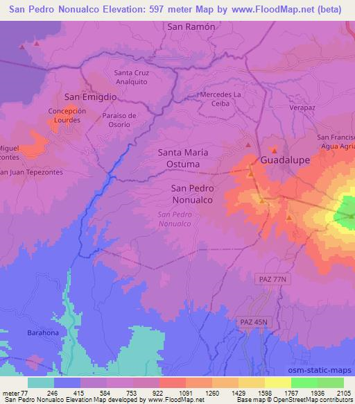 San Pedro Nonualco,El Salvador Elevation Map