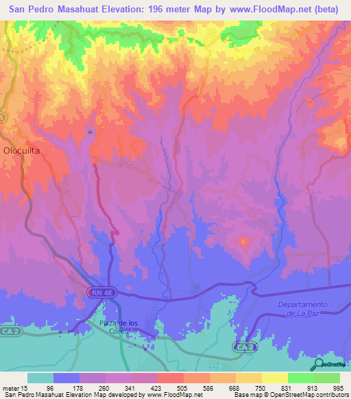 San Pedro Masahuat,El Salvador Elevation Map