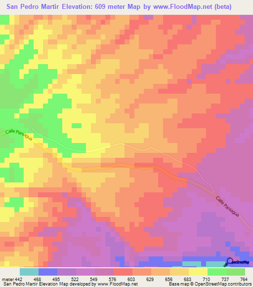 San Pedro Martir,El Salvador Elevation Map
