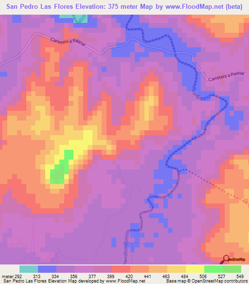 San Pedro Las Flores,El Salvador Elevation Map