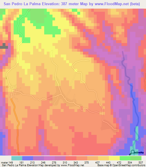 San Pedro La Palma,El Salvador Elevation Map
