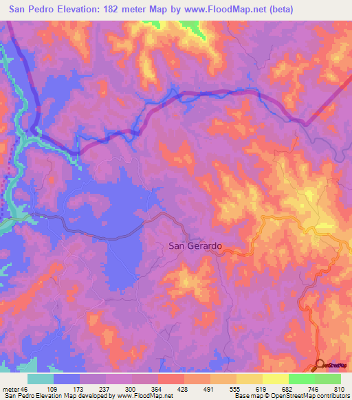 San Pedro,El Salvador Elevation Map