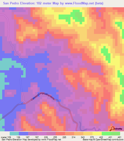 San Pedro,El Salvador Elevation Map