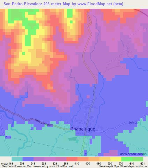 San Pedro,El Salvador Elevation Map