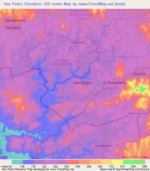 San Pedro,El Salvador Elevation Map