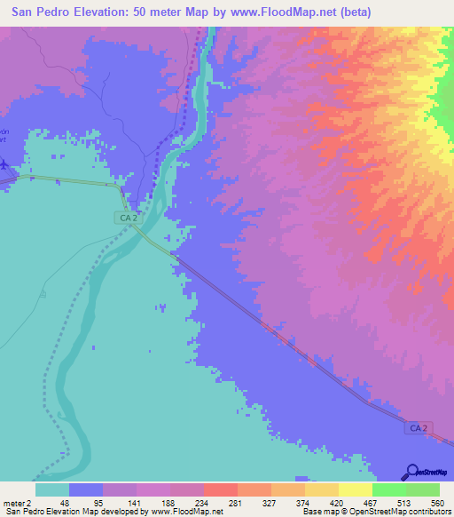 San Pedro,El Salvador Elevation Map