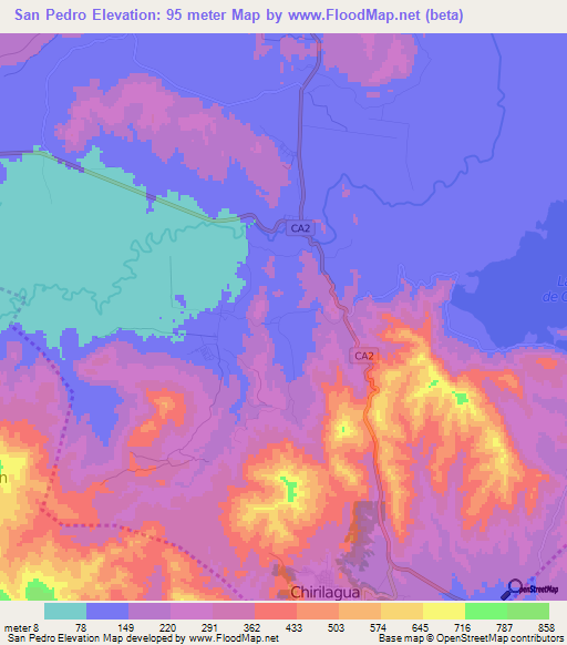 San Pedro,El Salvador Elevation Map