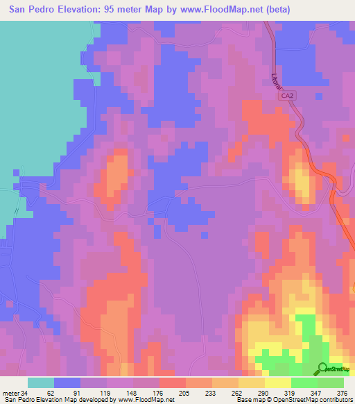 San Pedro,El Salvador Elevation Map
