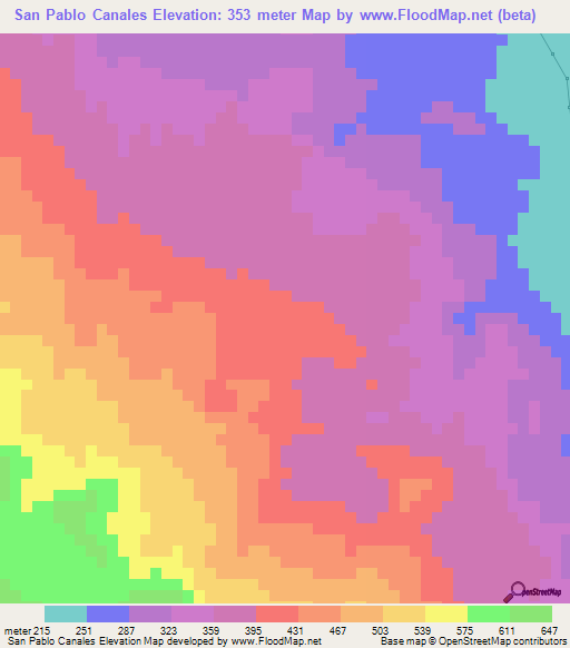San Pablo Canales,El Salvador Elevation Map